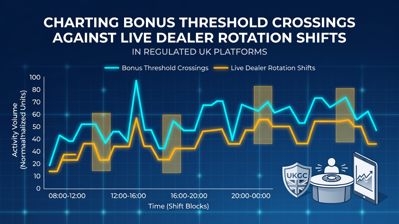 Infographic showing bonus threshold progressions aligned with live dealer rotation timelines on UK platforms