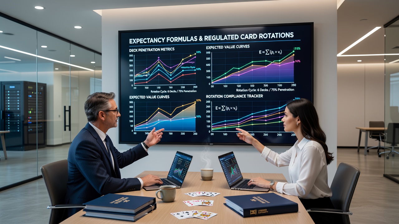 Chart showing expectancy shifts during regulated card rotation cycles in licensed gaming facilities