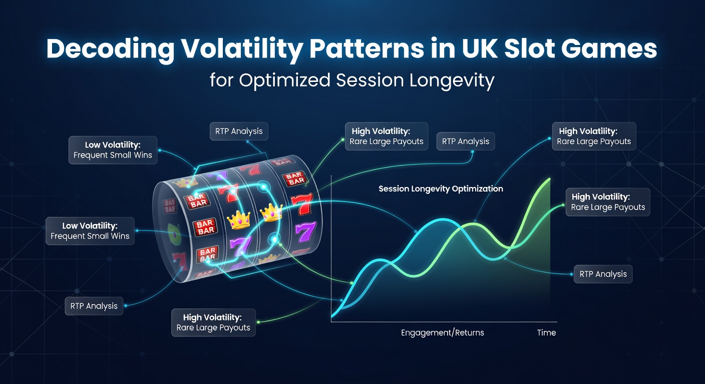 UK slot game volatility patterns visualized through data charts and spinning reels