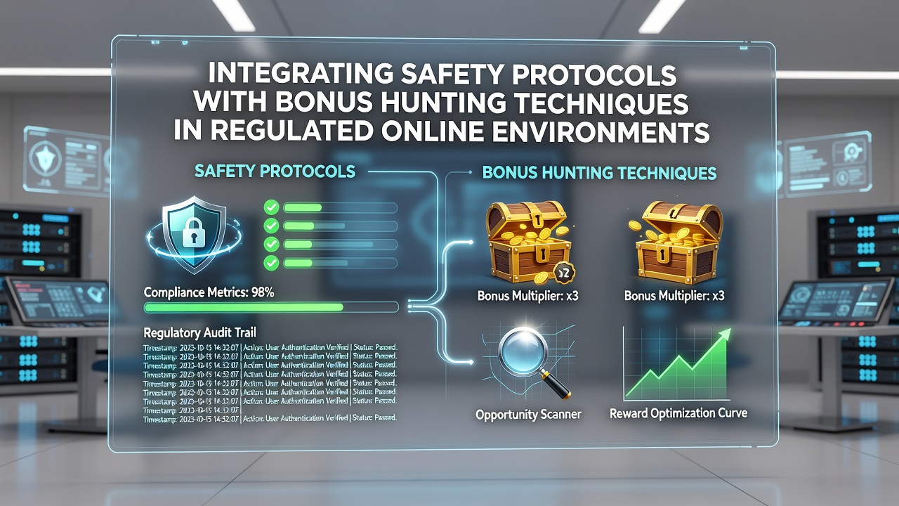 Illustration of secure online gambling interface showing bonus terms and safety verification layers