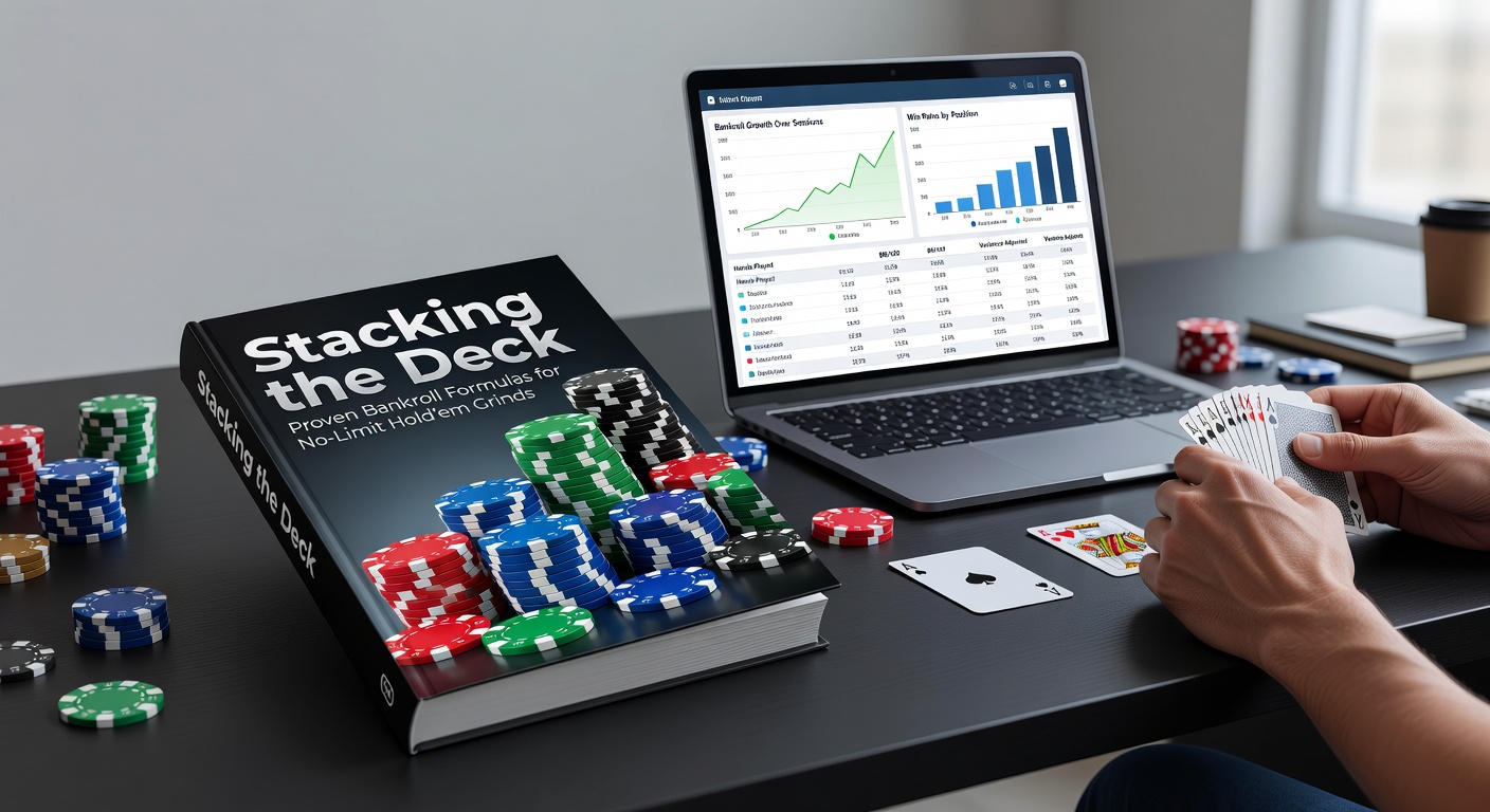 A poker player analyzing charts on a laptop, representing bankroll tracking software in action for No-Limit Hold'em