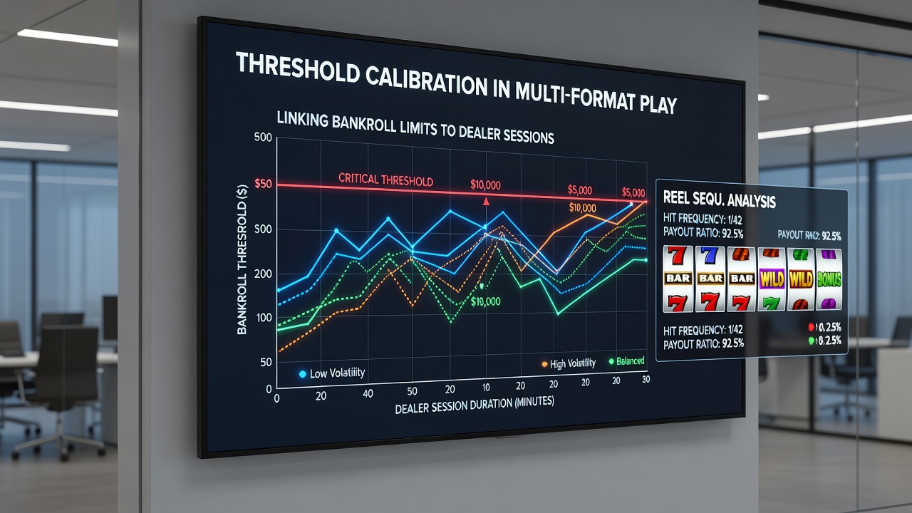 Flowchart illustrating threshold adjustments between live dealer sessions and reel sequences