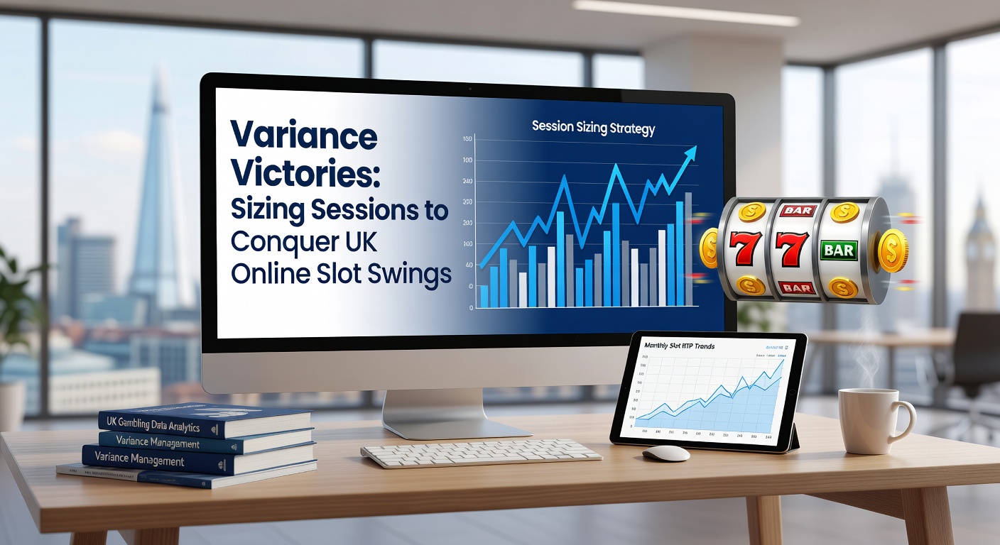 Colorful graph illustrating dramatic swings in slot machine payouts over multiple sessions, highlighting peaks and troughs in variance